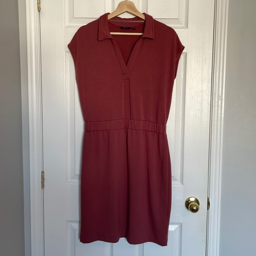 Reitmans short sleeve Johnny collar French terry dress
